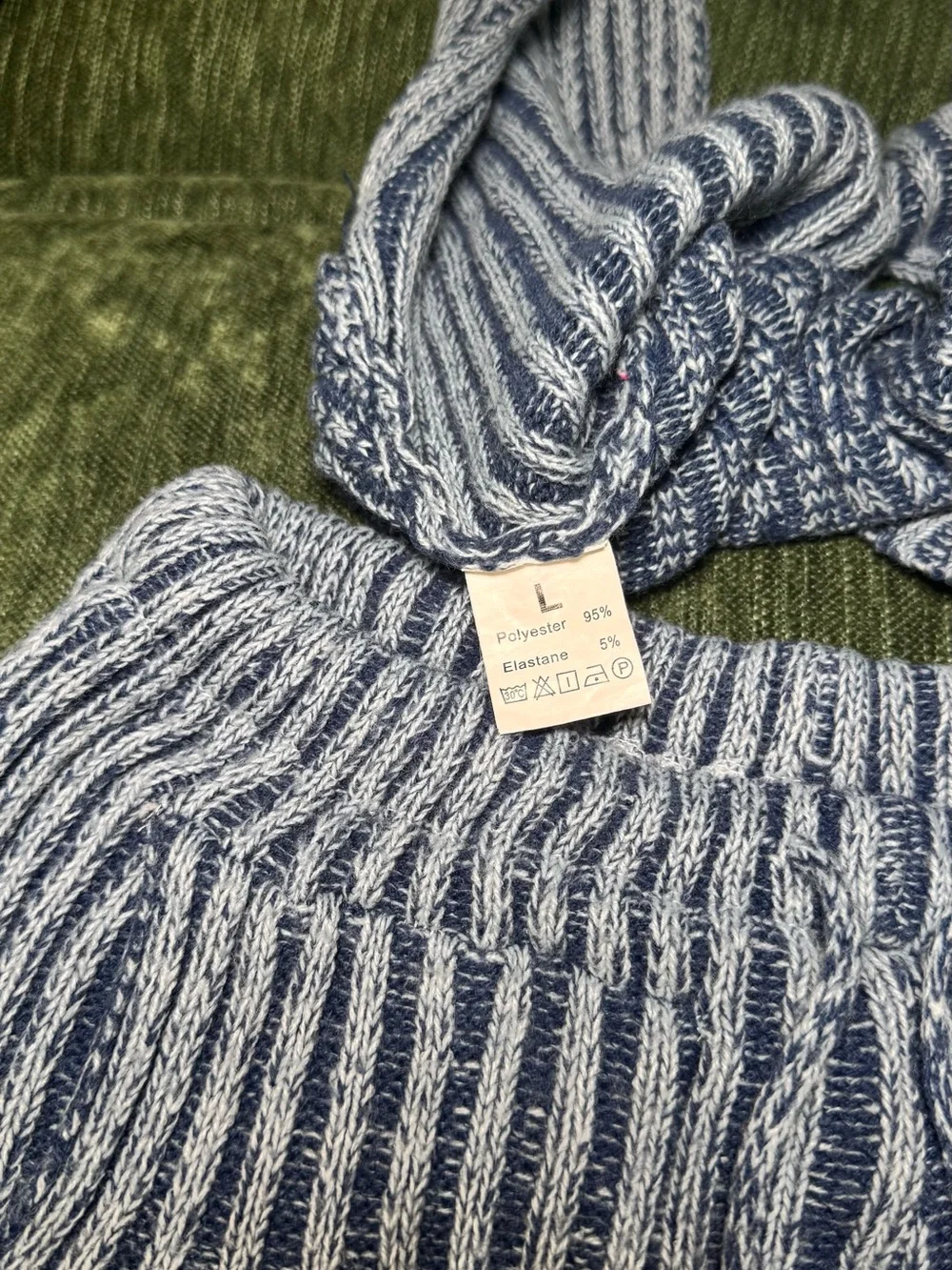 Striped Knit Halter Lounge Set in Navy and Cream
